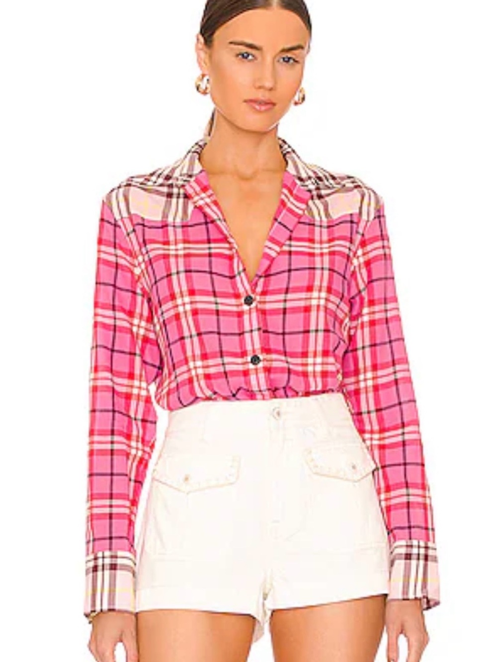 rag & bone Pink Plaid Button-Down Shirt